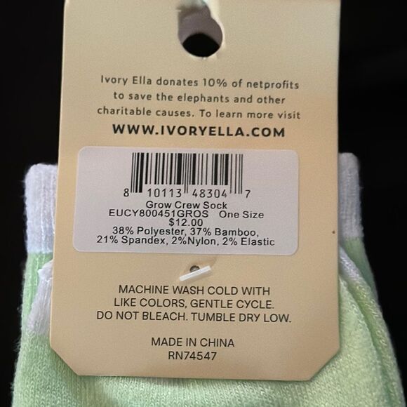 Ivory Ella Green Socks - Picture 2 of 4